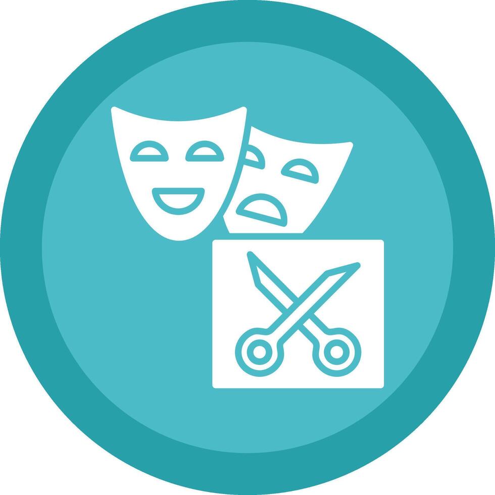 Drama Glyph Due Circle Icon Design vector