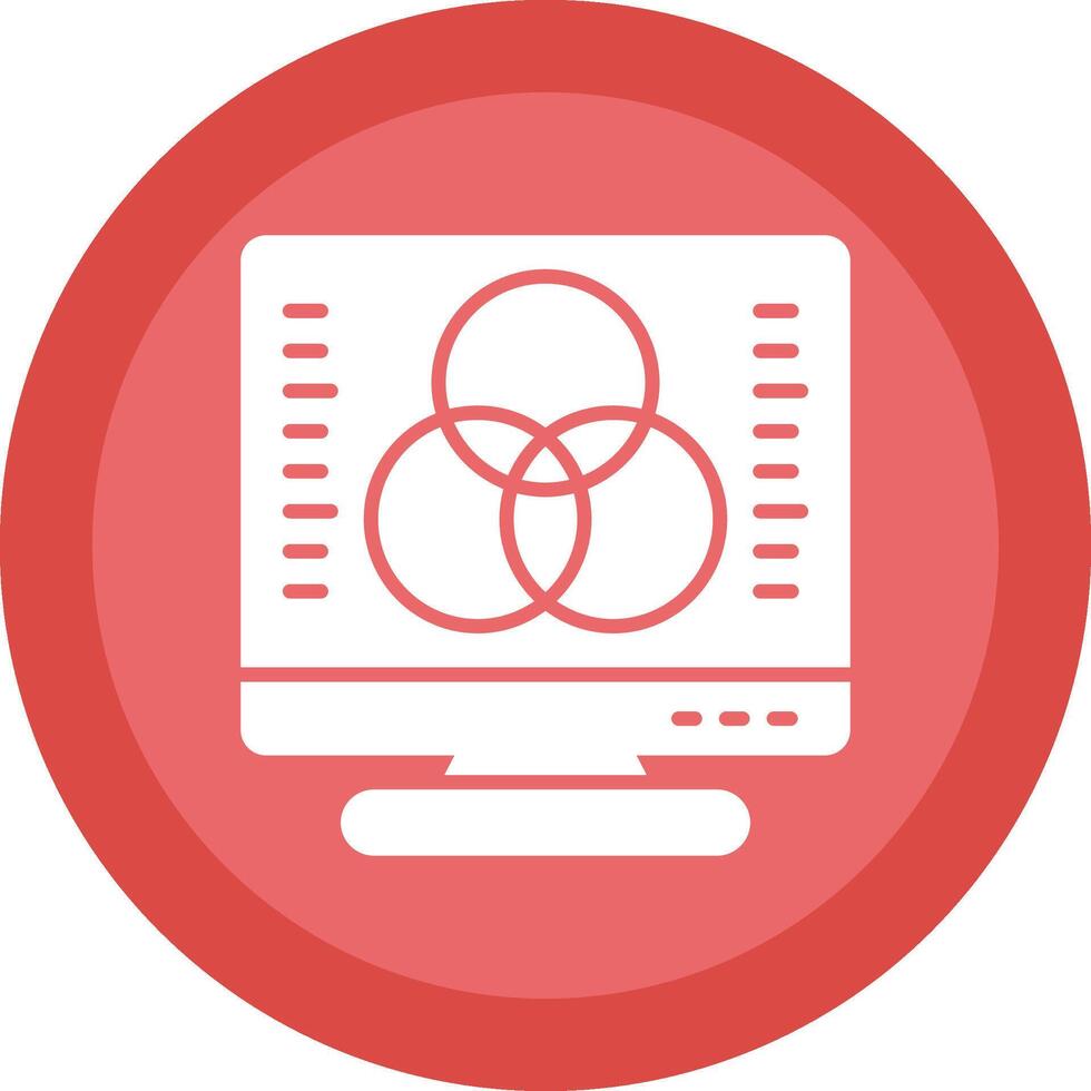 Desktop Computer Glyph Due Circle Icon Design vector