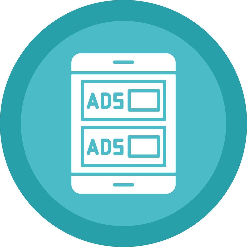 Ads Campaign Glyph Due Circle Icon Design vector