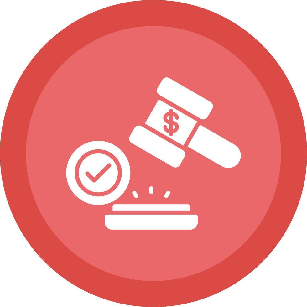 Hammer Glyph Due Circle Icon Design vector