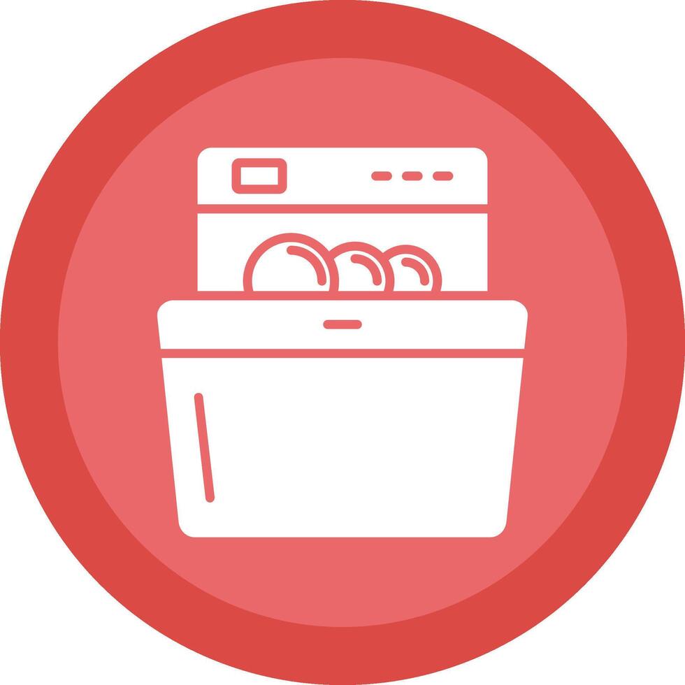 Dish Washing Glyph Due Circle Icon Design vector