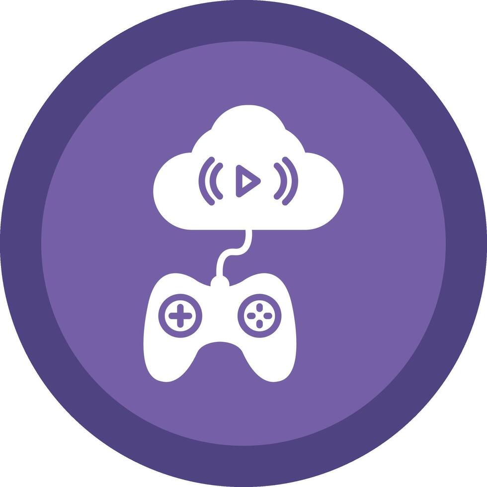 Cloud Glyph Due Circle Icon Design vector