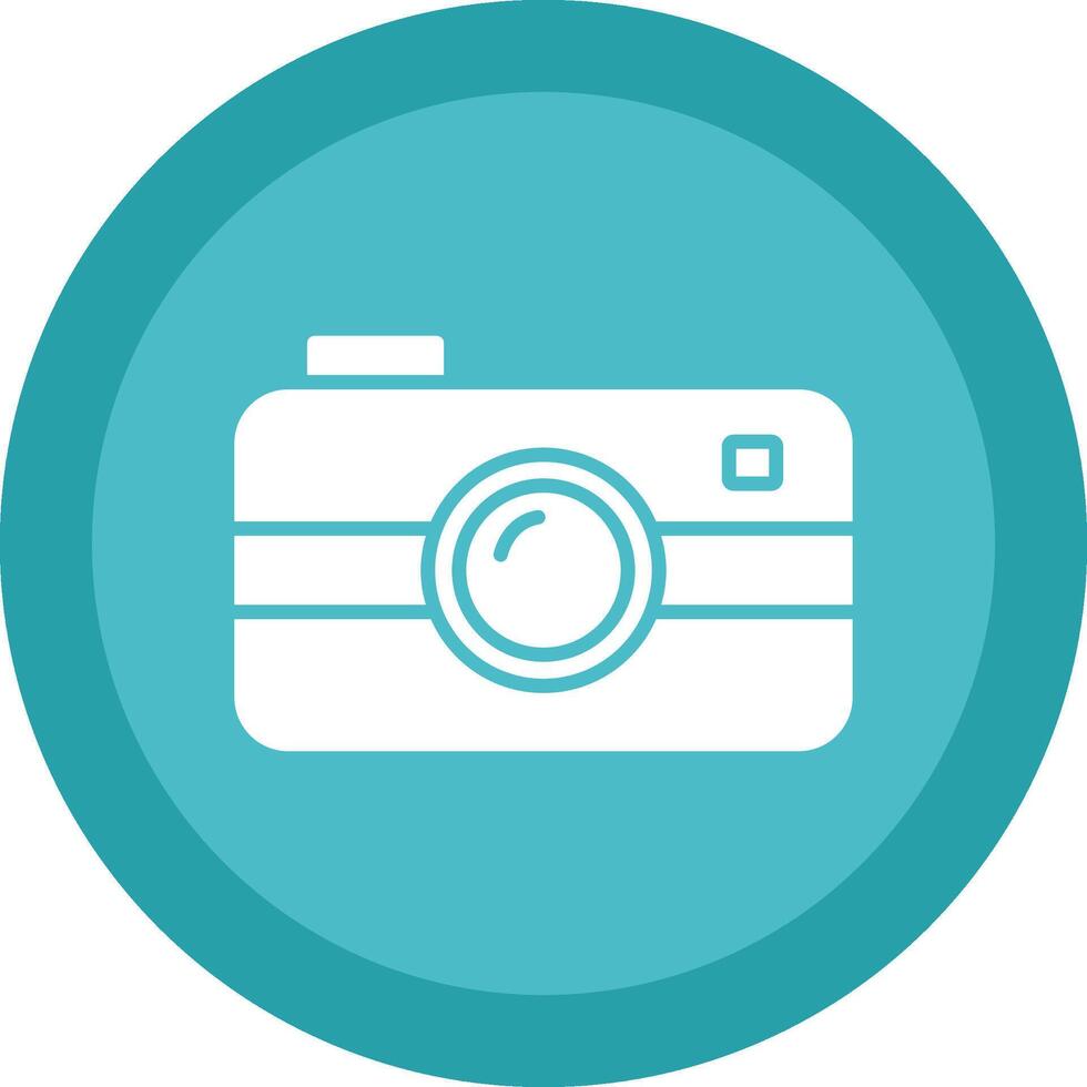 Camera Glyph Due Circle Icon Design vector