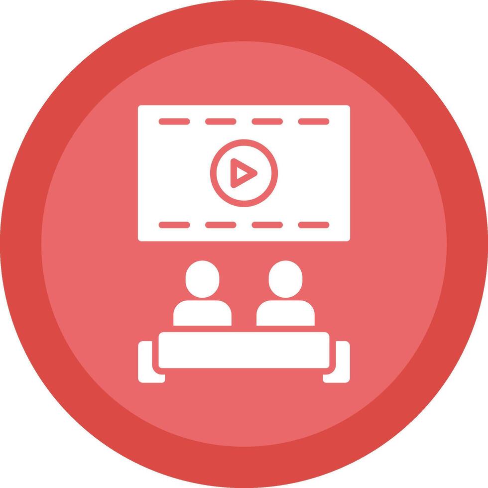 Cinema Glyph Due Circle Icon Design vector
