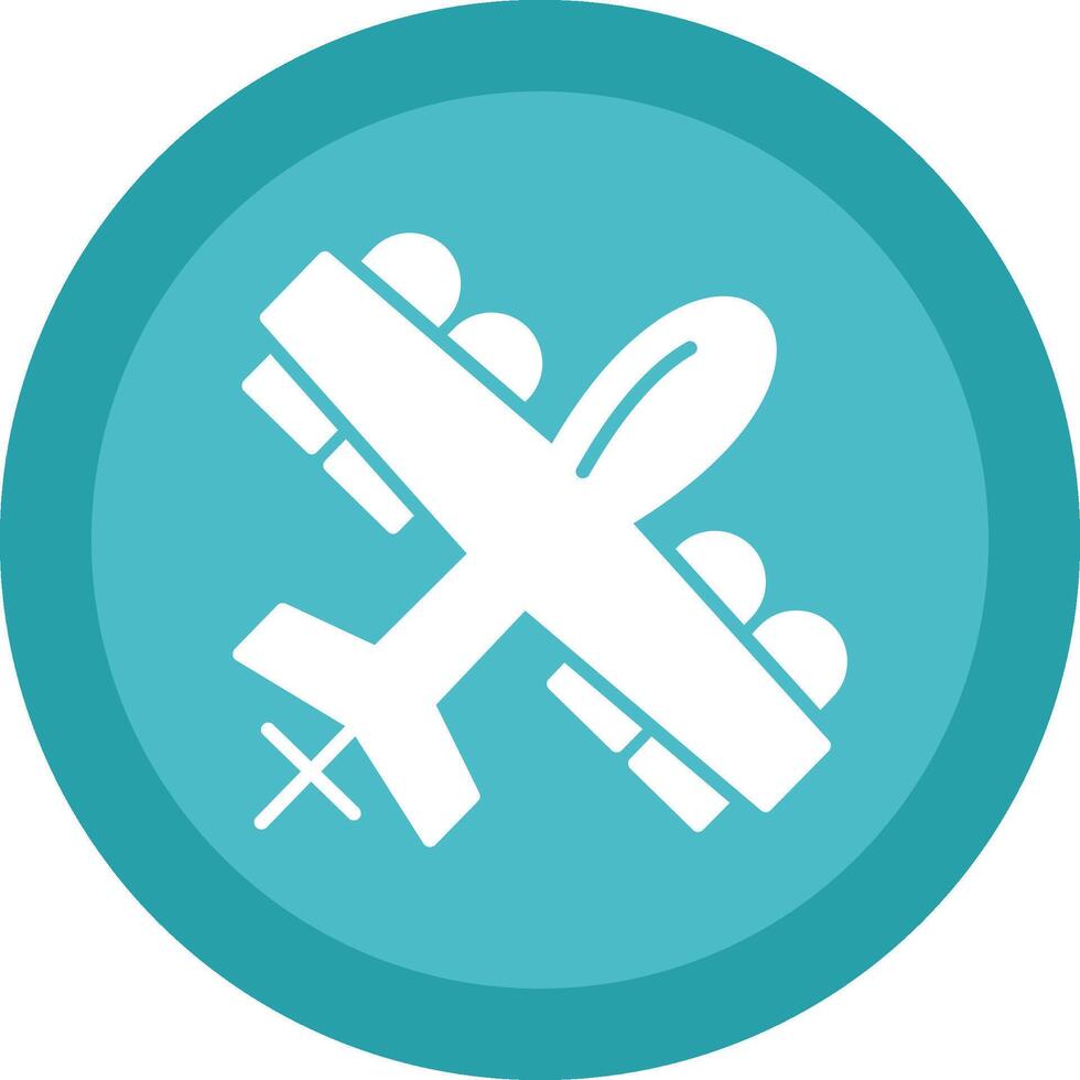 Military Drone Glyph Due Circle Icon Design vector