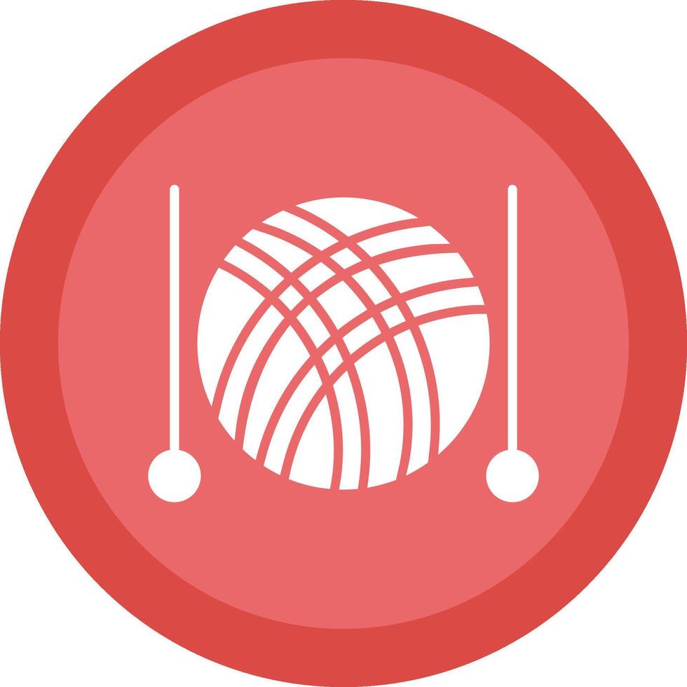 Knitting Glyph Due Circle Icon Design vector