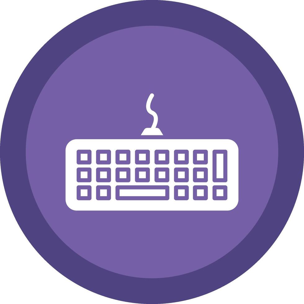 Keybord Glyph Due Circle Icon Design vector
