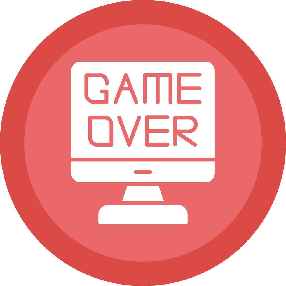 Game Over Glyph Due Circle Icon Design vector