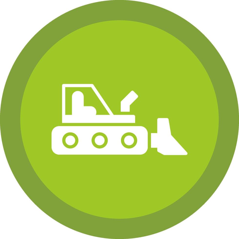 Bulldozer Glyph Due Circle Icon Design vector