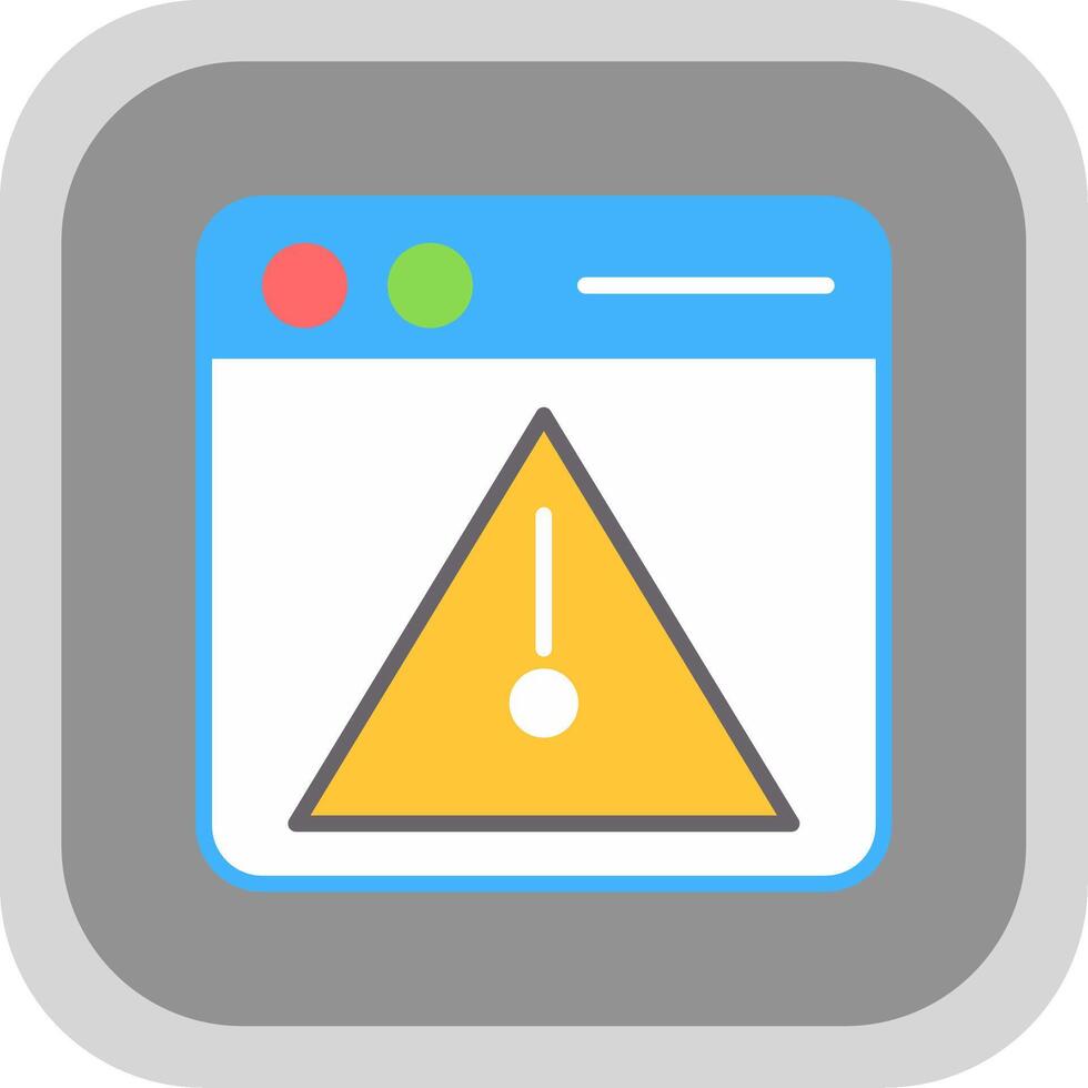 Error Flat round corner Icon Design vector