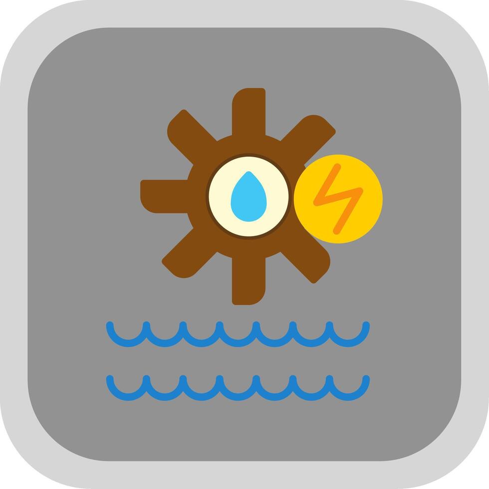 Hydro Power Flat round corner Icon Design vector