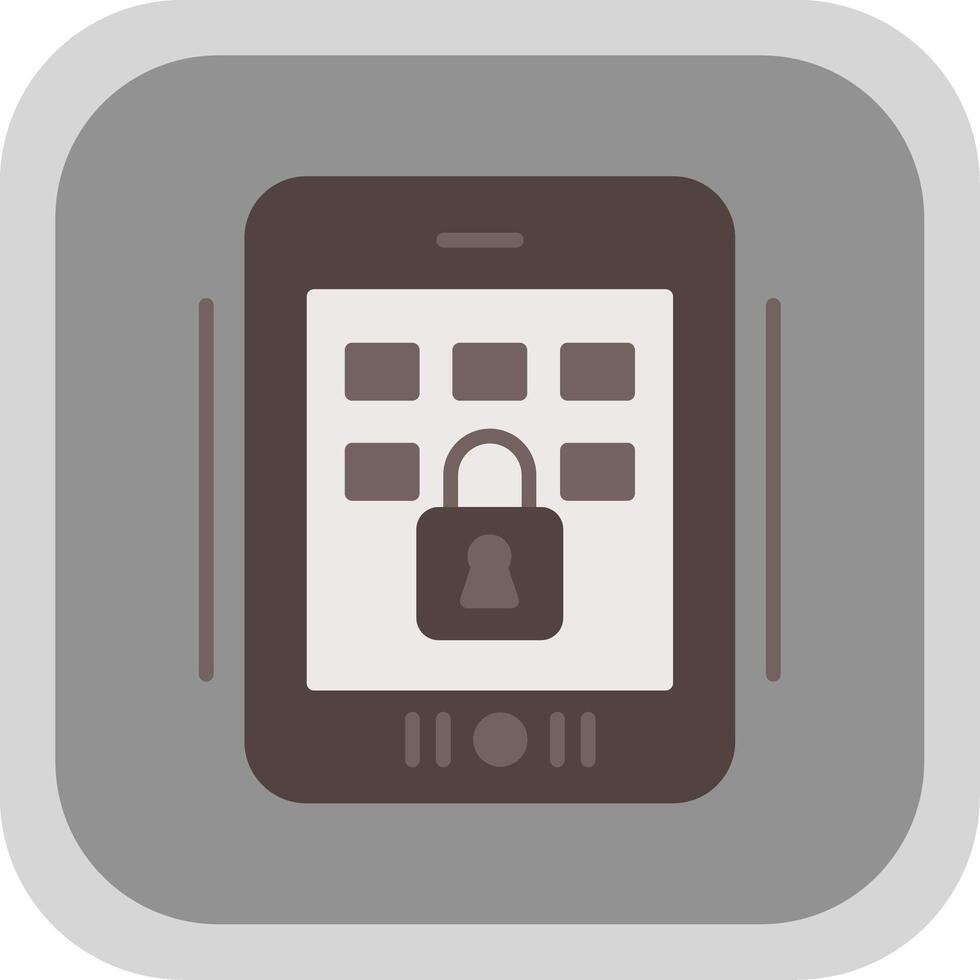 Tablet Secure Flat round corner Icon Design vector