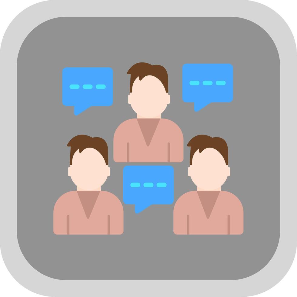 Team Connect Flat round corner Icon Design vector