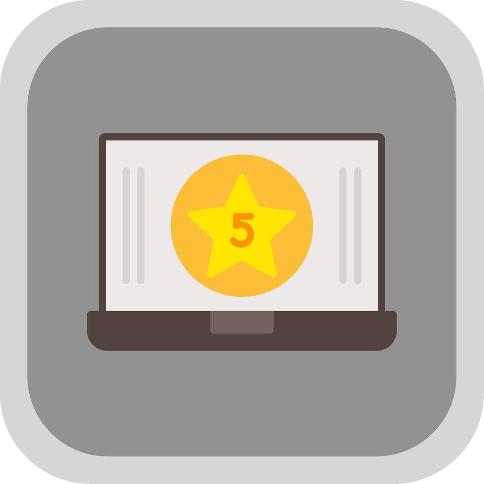 Five Star Content Flat round corner Icon Design vector
