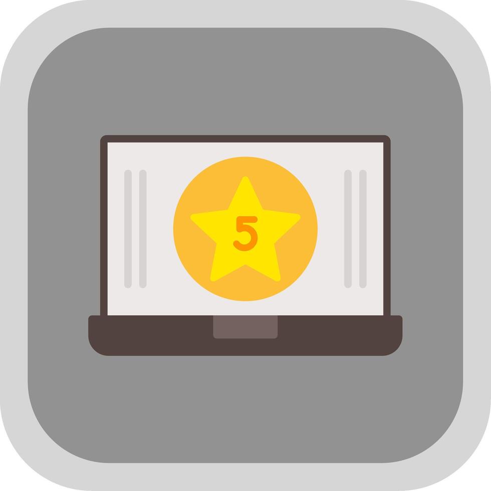 Five Star Content Flat round corner Icon Design vector