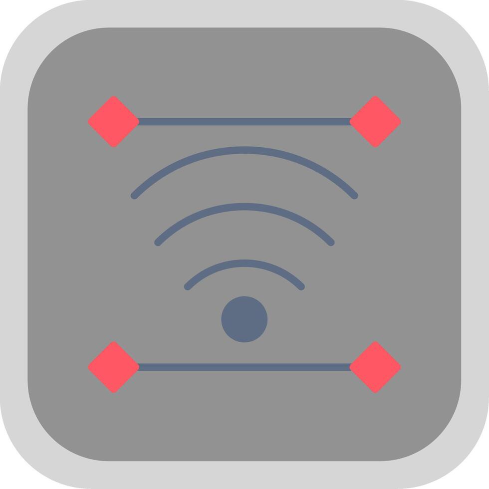 Wireless Flat round corner Icon Design vector