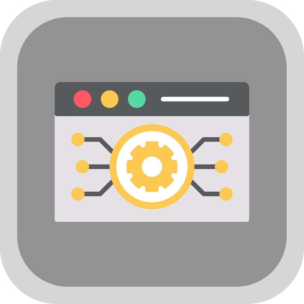 Website Algorithm Flat round corner Icon Design vector