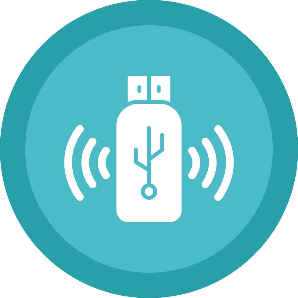 Usb Glyph Due Circle Icon Design vector