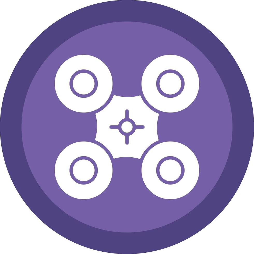 Drone Glyph Due Circle Icon Design vector