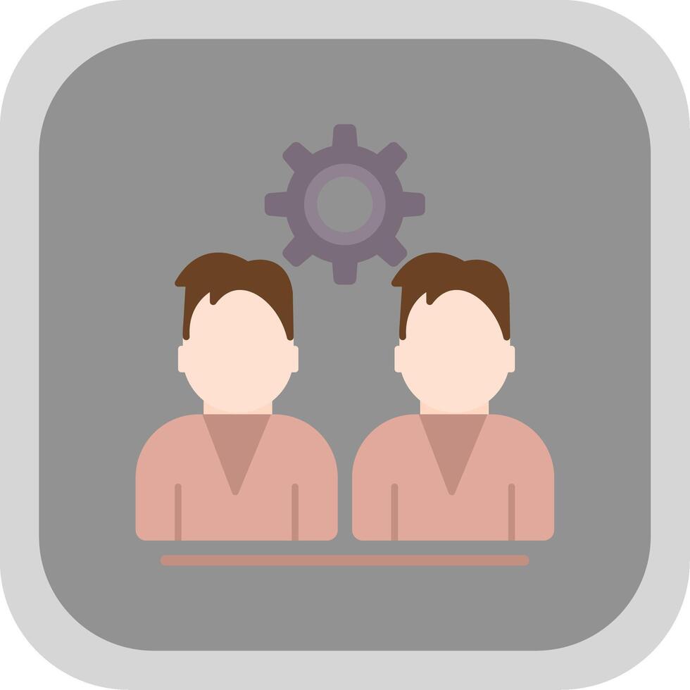 Group Team Flat round corner Icon Design vector
