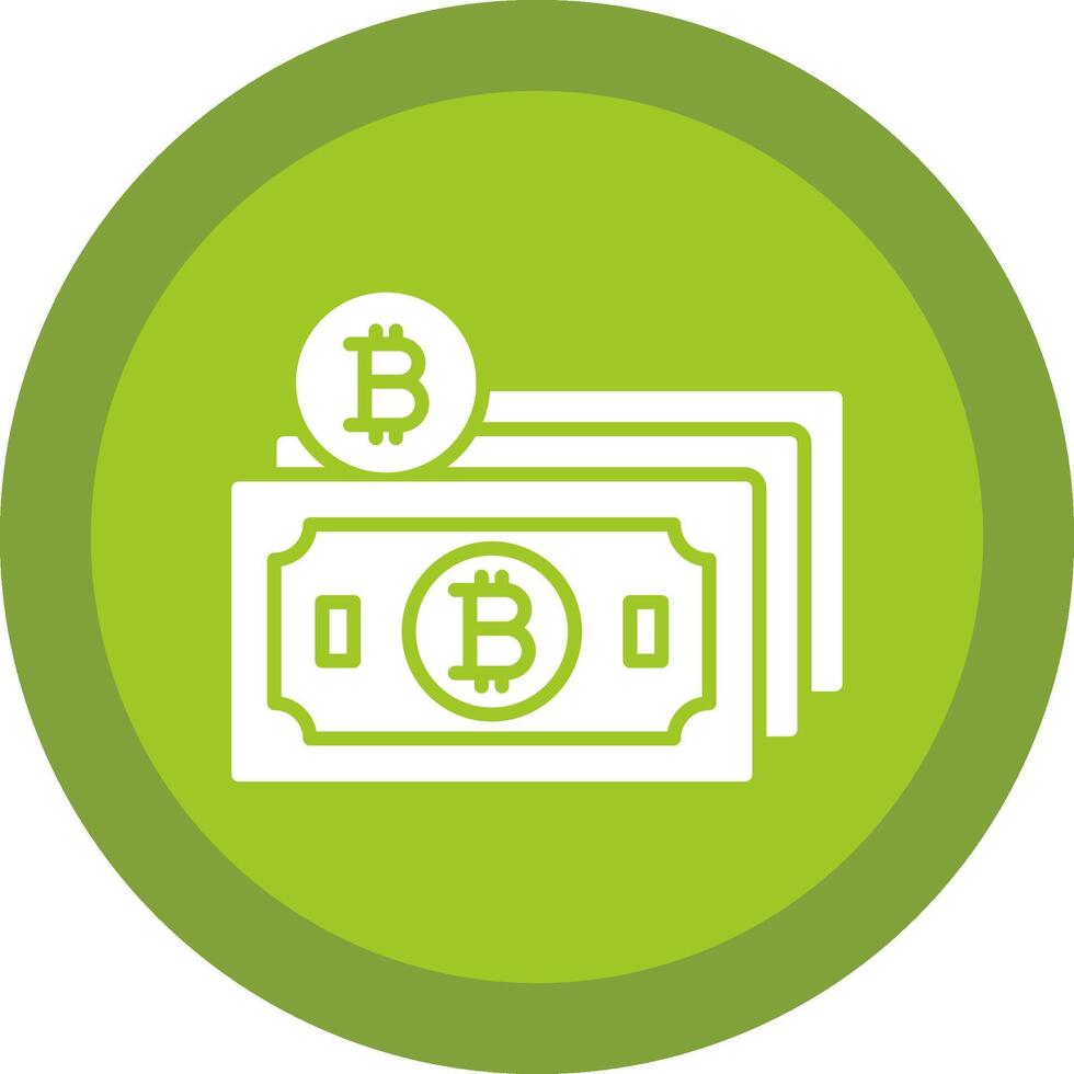 Bitcoin Cash Glyph Due Circle Icon Design vector