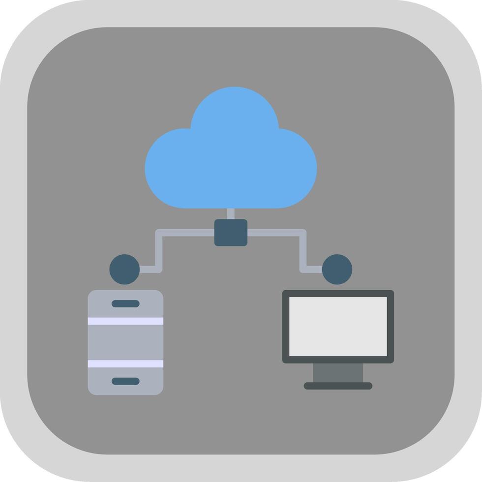 Cloud Computing Flat round corner Icon Design 43921913 Vector Art at ...
