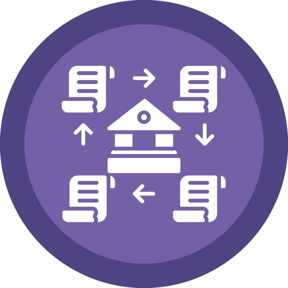 Distributed Ledger Glyph Due Circle Icon Design vector