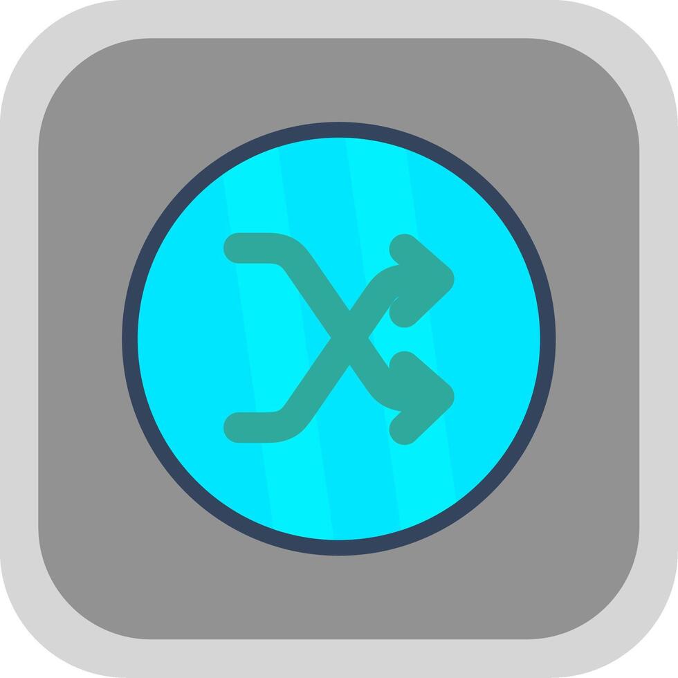 Shuffle Flat round corner Icon Design vector
