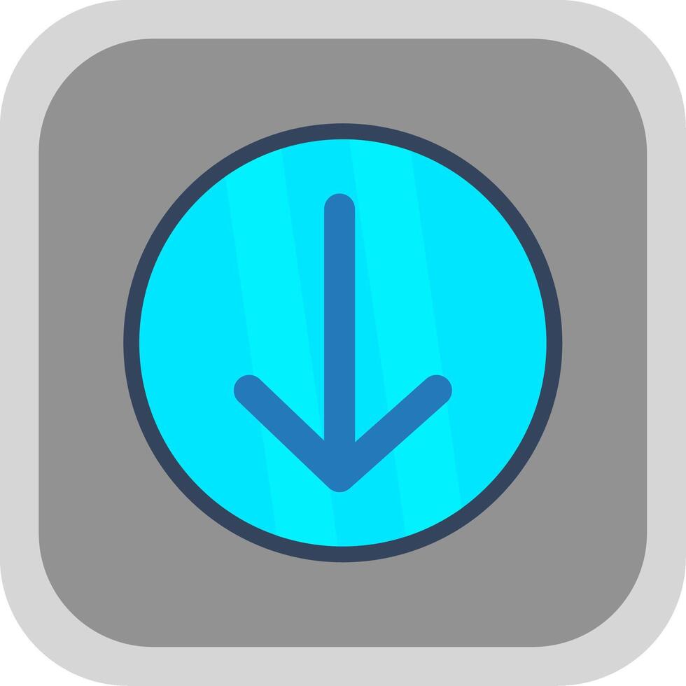 Down Arrow Flat round corner Icon Design vector