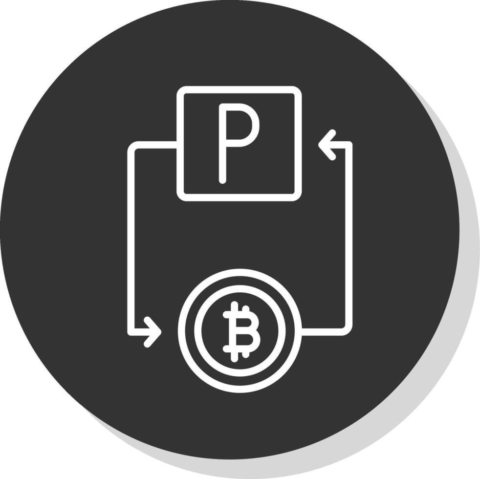 Bitcoin Paypal Glyph Due Circle Icon Design vector