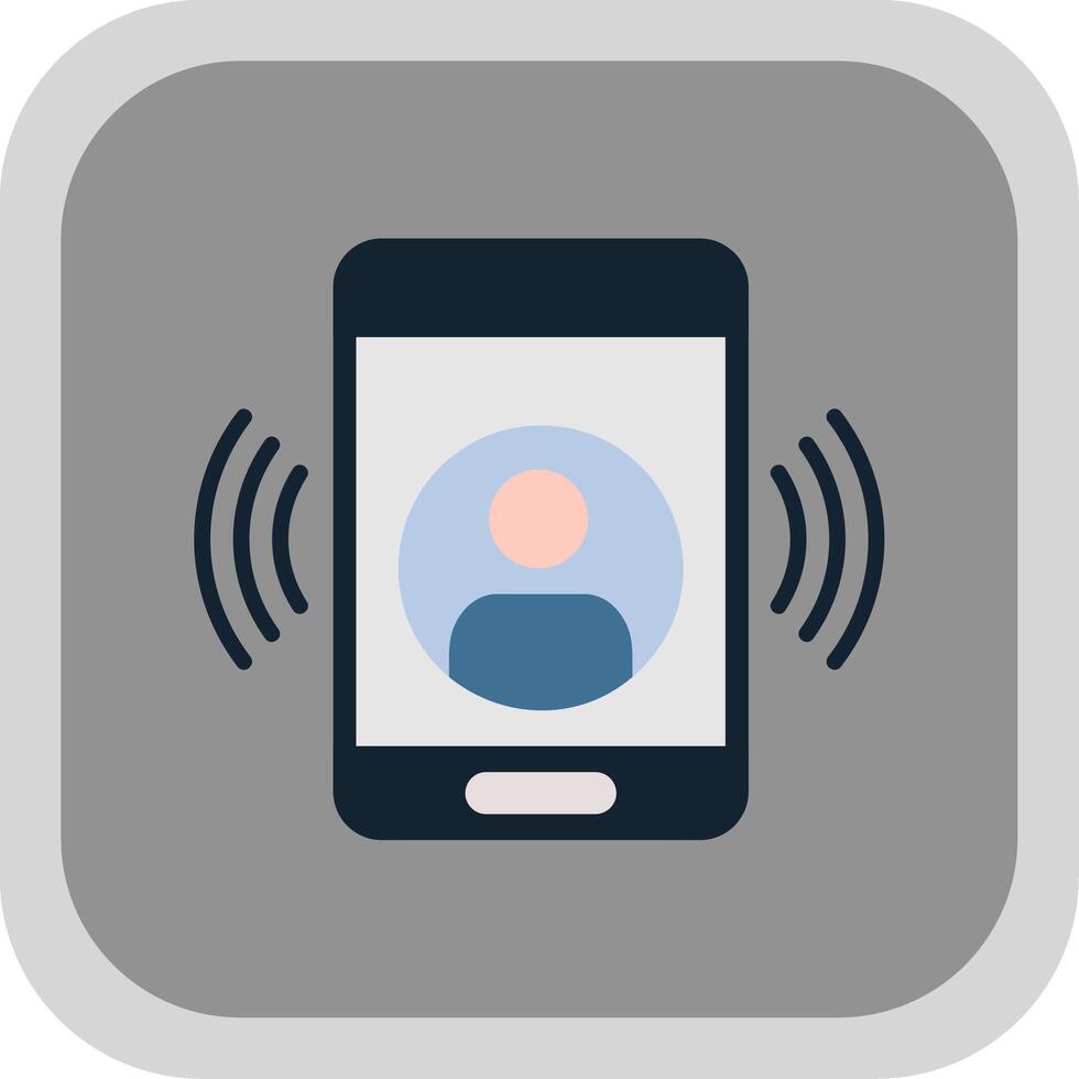 Call Flat round corner Icon Design vector