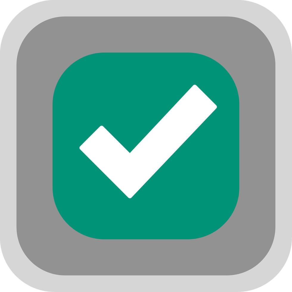 Checkmark Flat round corner Icon Design vector