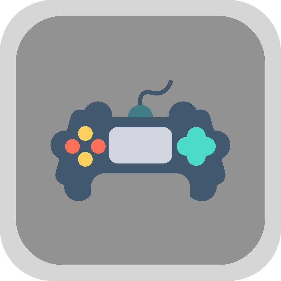 Game Flat round corner Icon Design vector