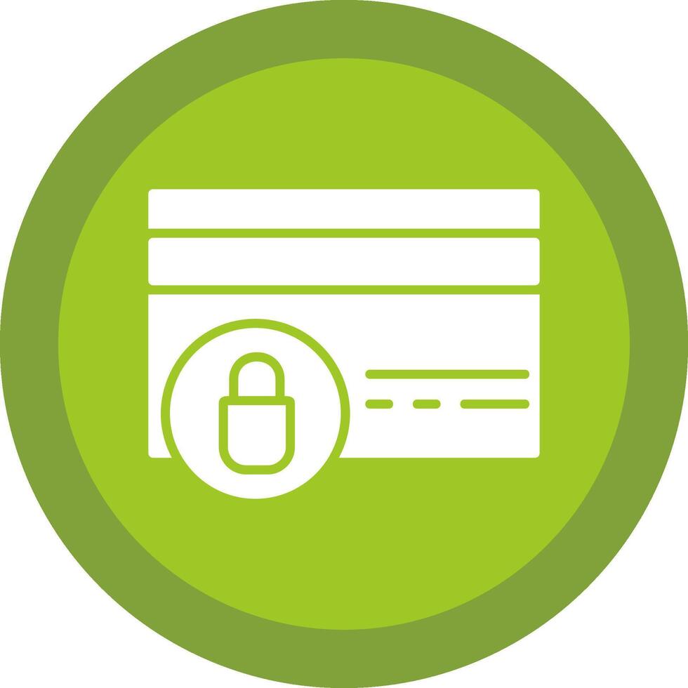 Locked Card Glyph Due Circle Icon Design vector