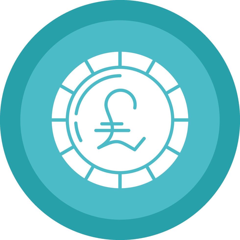 Pound Coin Glyph Due Circle Icon Design vector