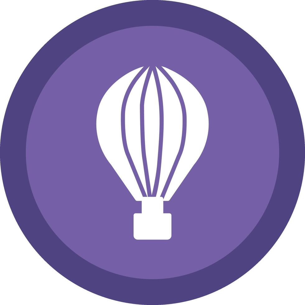 Hot Air Balloon Glyph Due Circle Icon Design vector