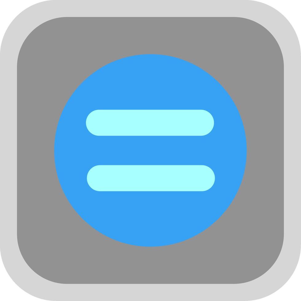 Equal Flat round corner Icon Design vector