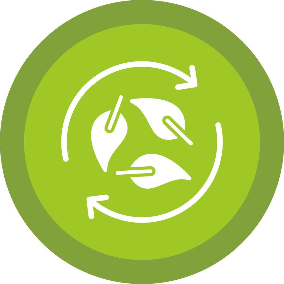 Biodegradable Glyph Due Circle Icon Design vector
