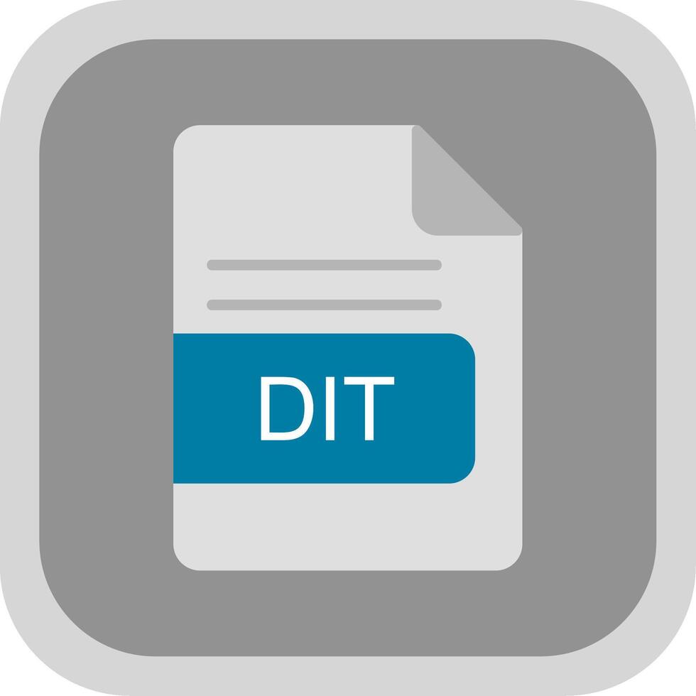 DIT File Format Flat round corner Icon Design vector