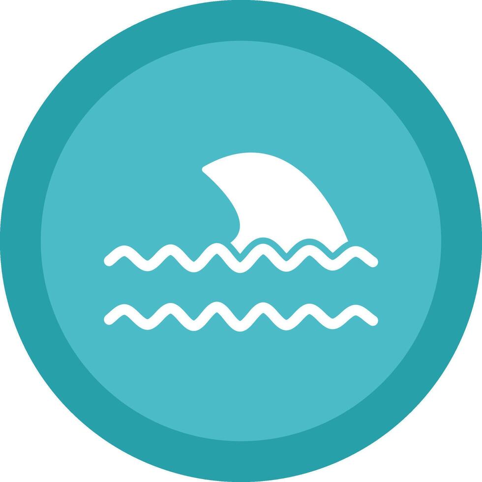 Ocean Waves Glyph Due Circle Icon Design vector
