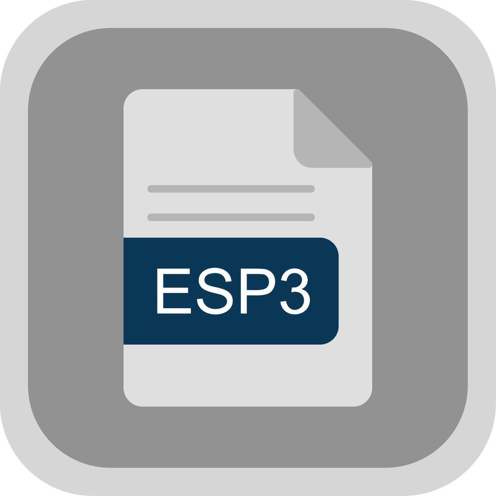 ESP3 File Format Flat round corner Icon Design vector