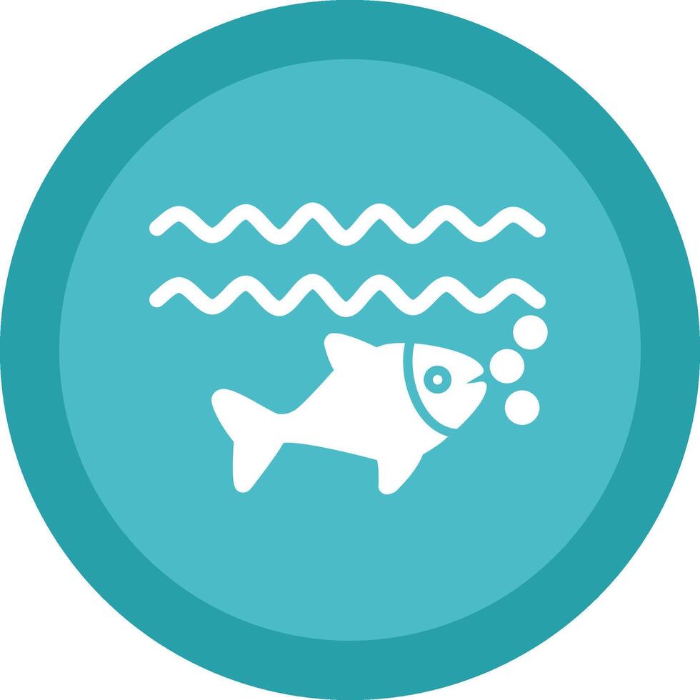 pescado glifo debido circulo icono diseño vector