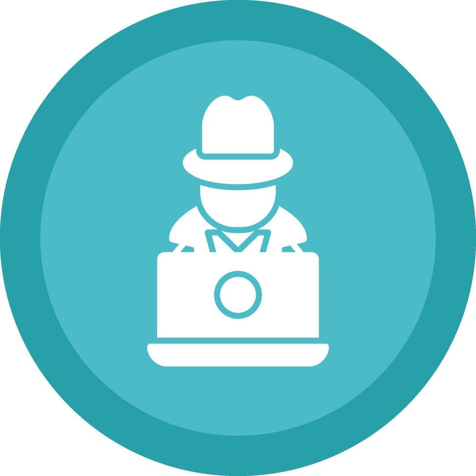 Hacker Glyph Due Circle Icon Design vector
