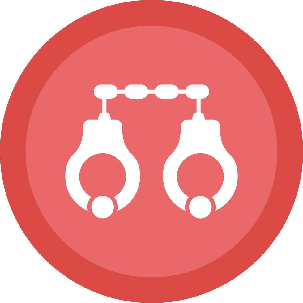 Handcuffs Glyph Due Circle Icon Design vector