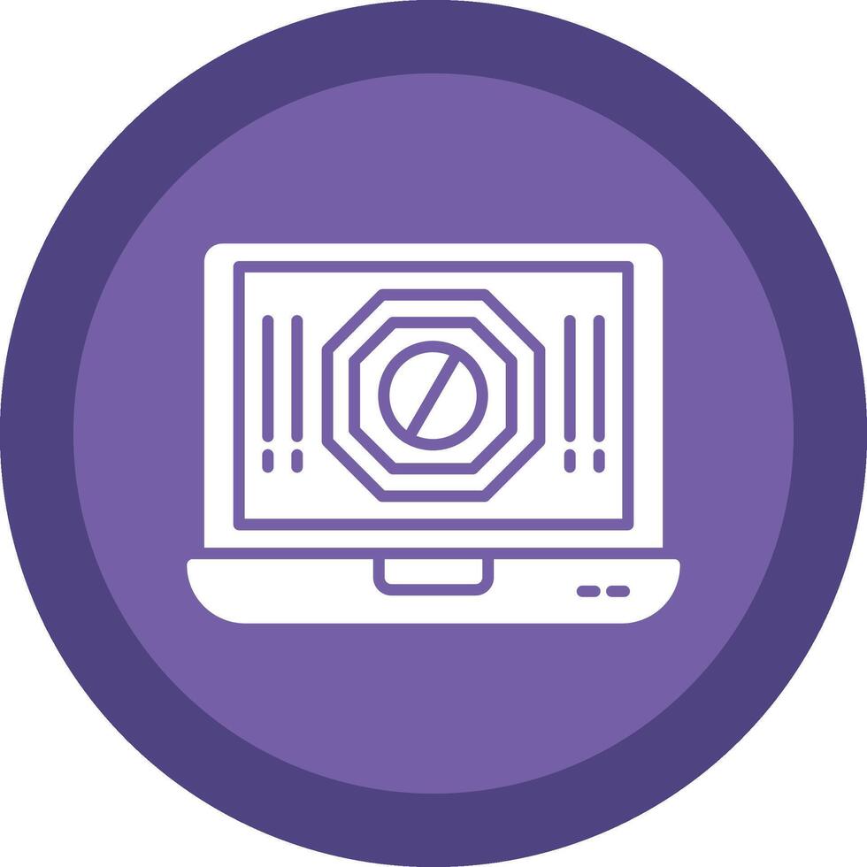 Ad Blocker Glyph Due Circle Icon Design vector