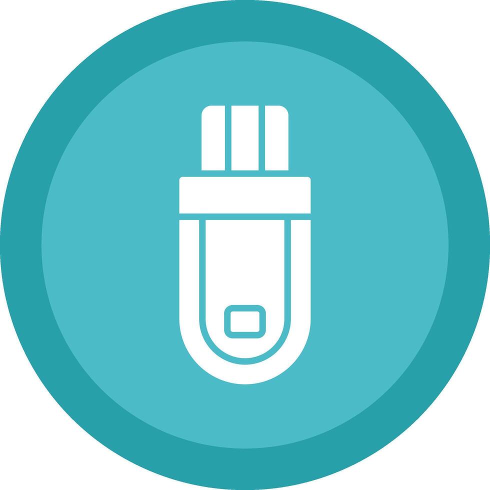 Flash Drive Glyph Due Circle Icon Design vector