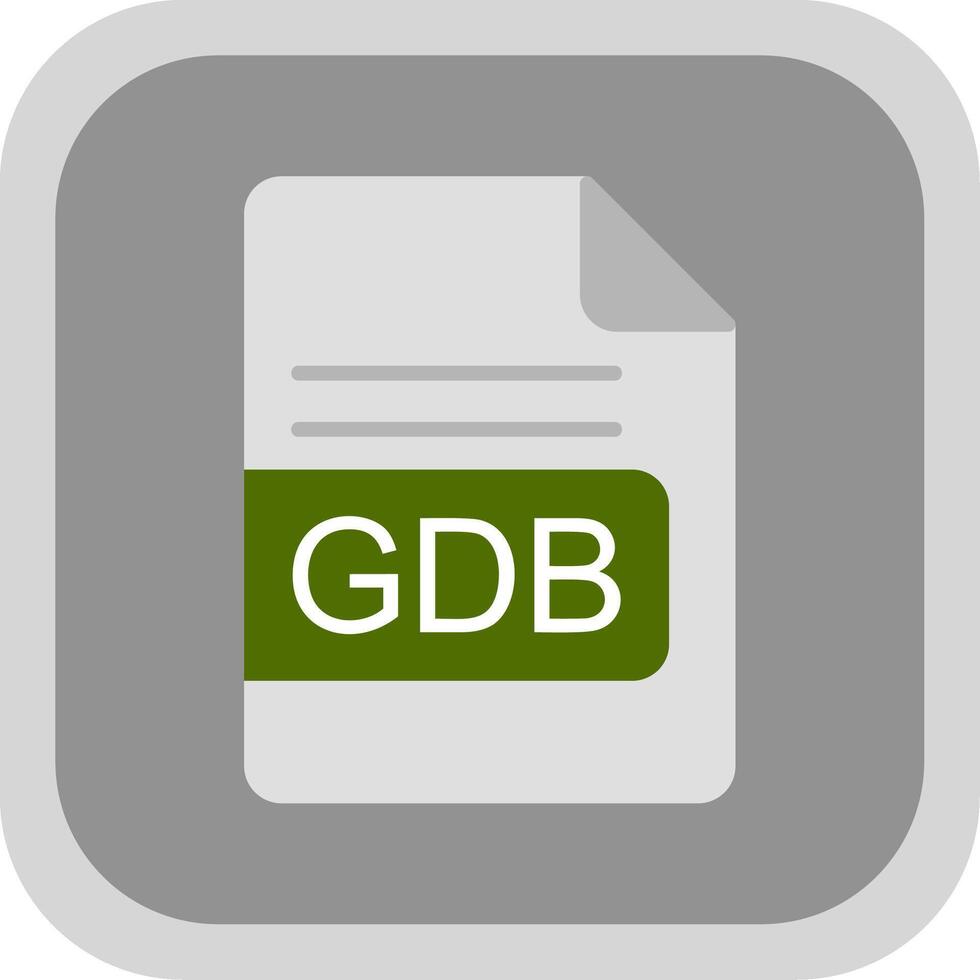 GDB File Format Flat round corner Icon Design vector