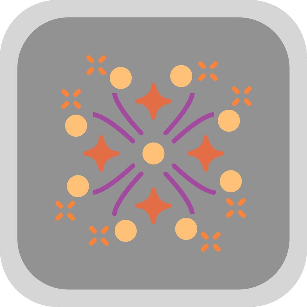Firework Flat round corner Icon Design vector