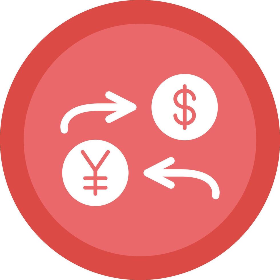 Currency Exchange Glyph Due Circle Icon Design vector