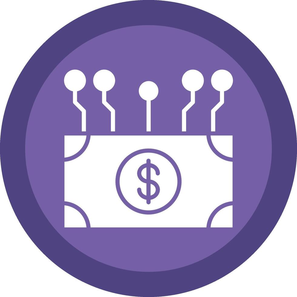 Electronic Money Glyph Due Circle Icon Design vector
